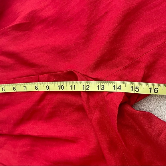 Red Linen Bermuda shorts sizes 10, summer linens Bermudas, sizes large - Picture 8 of 8